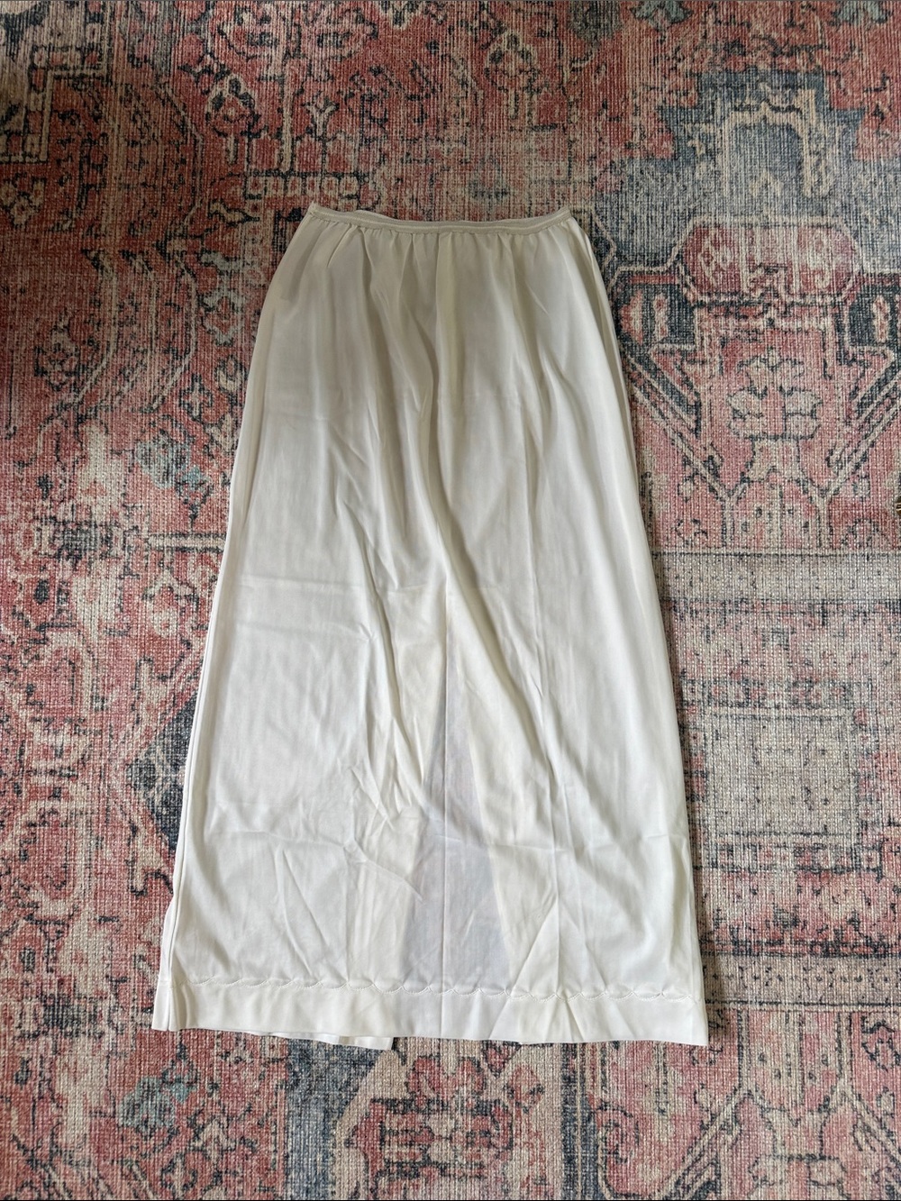 White/ Cream Long Half Slip with back vent